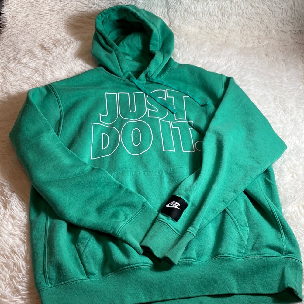 Nike-Men's Sportswear Just Do It Hoodie Sweatshirt In Kin Green-L